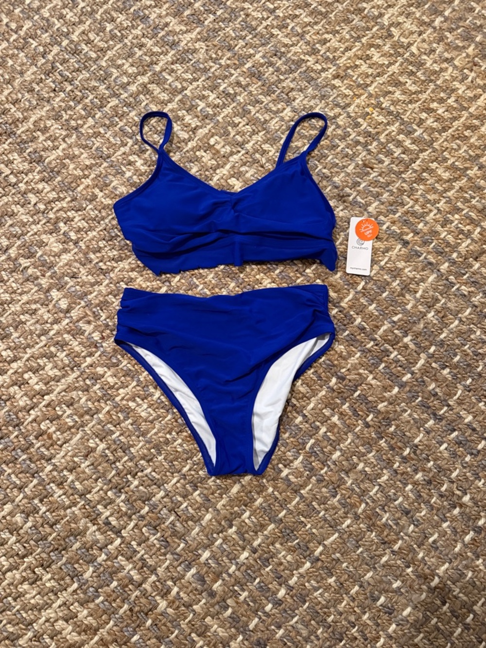 Charmo Royal Blue High-Waist Bikini Set